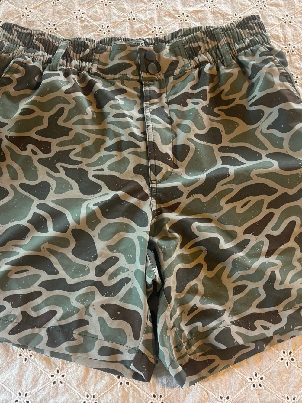 Men's Camo Burlebo Shorts - Green Multicolor, size S